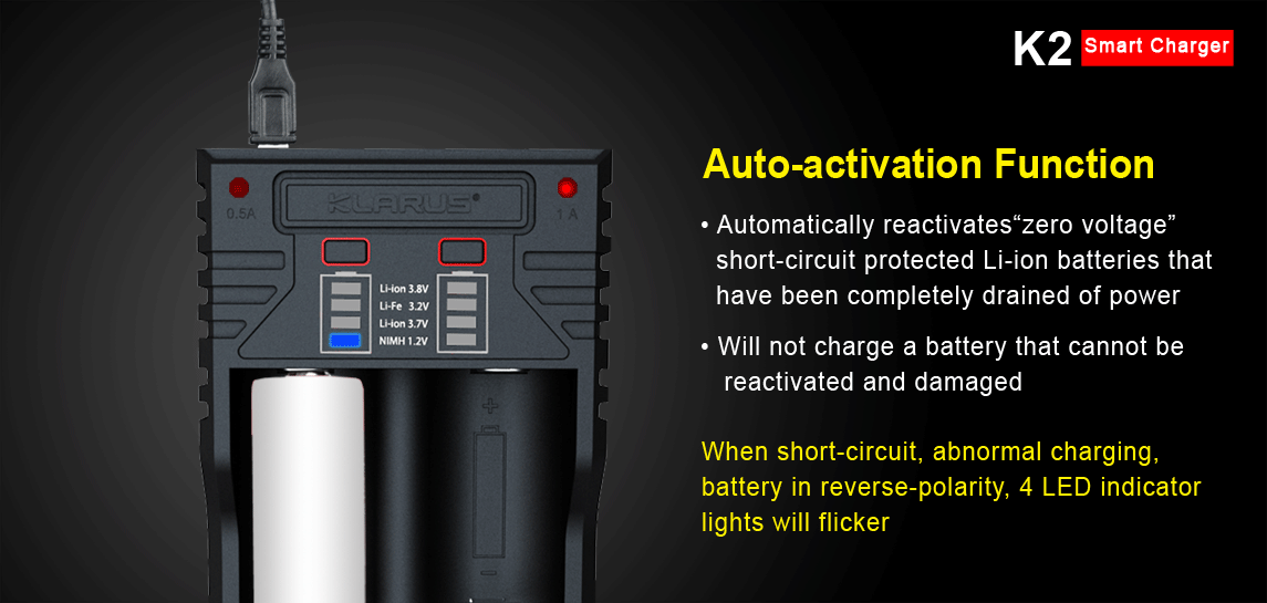 ΦΟΡΤΙΣΤΗΣ ΜΠΑΤΑΡΙΩΝ KLARUS K2